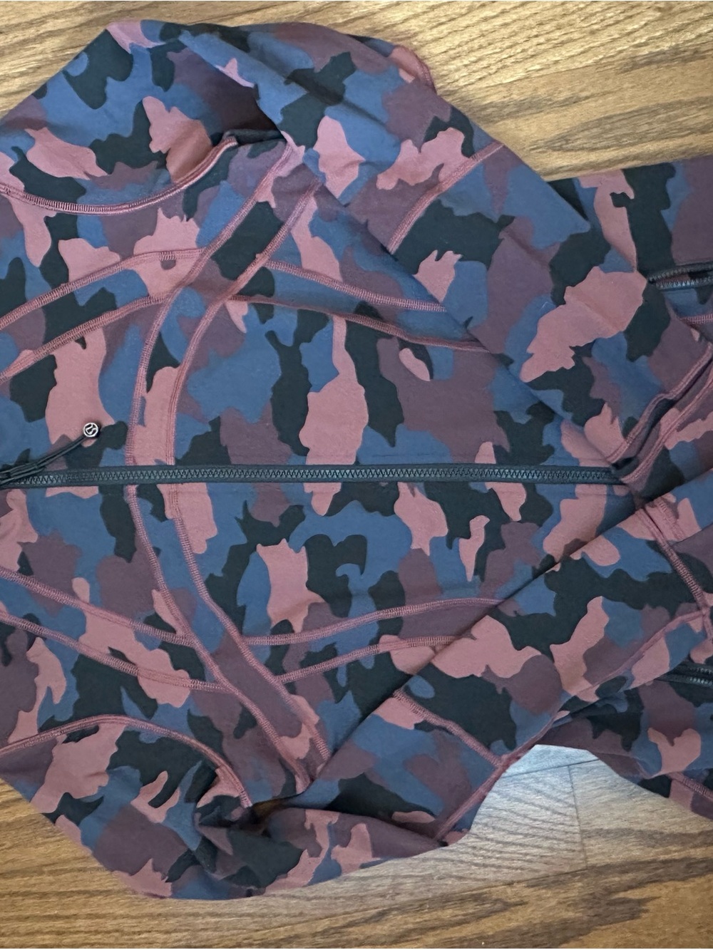 lululemon athletica Camo Zip-Up Footie in Pink, Blue & Black